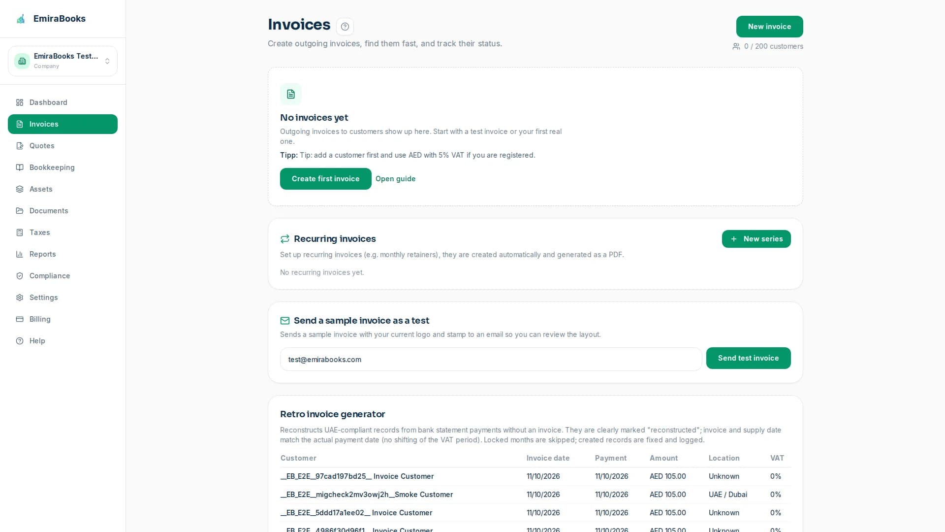 Invoices & bookkeeping