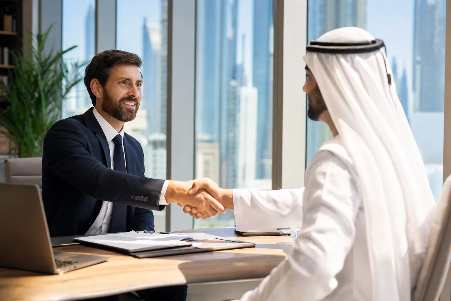 Business owner meeting an accountant in Dubai