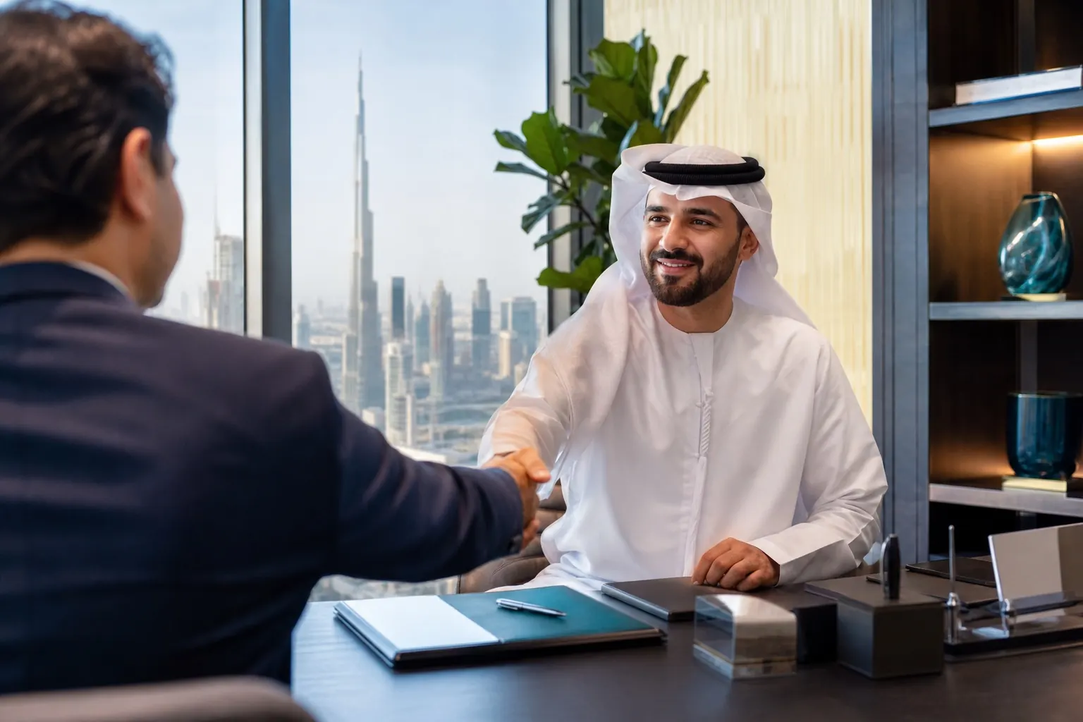 Entrepreneur registering a new company in Dubai
