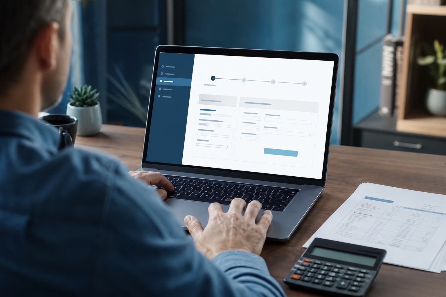 Filing a UAE VAT201 return on a laptop