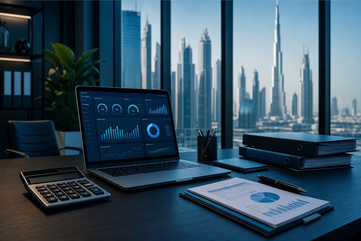 Preparing a UAE VAT return on a laptop